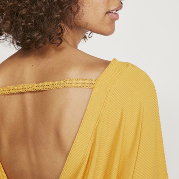 NWT Free People Shimmy Shake Top in Untamed Gold - Picture 4 of 4